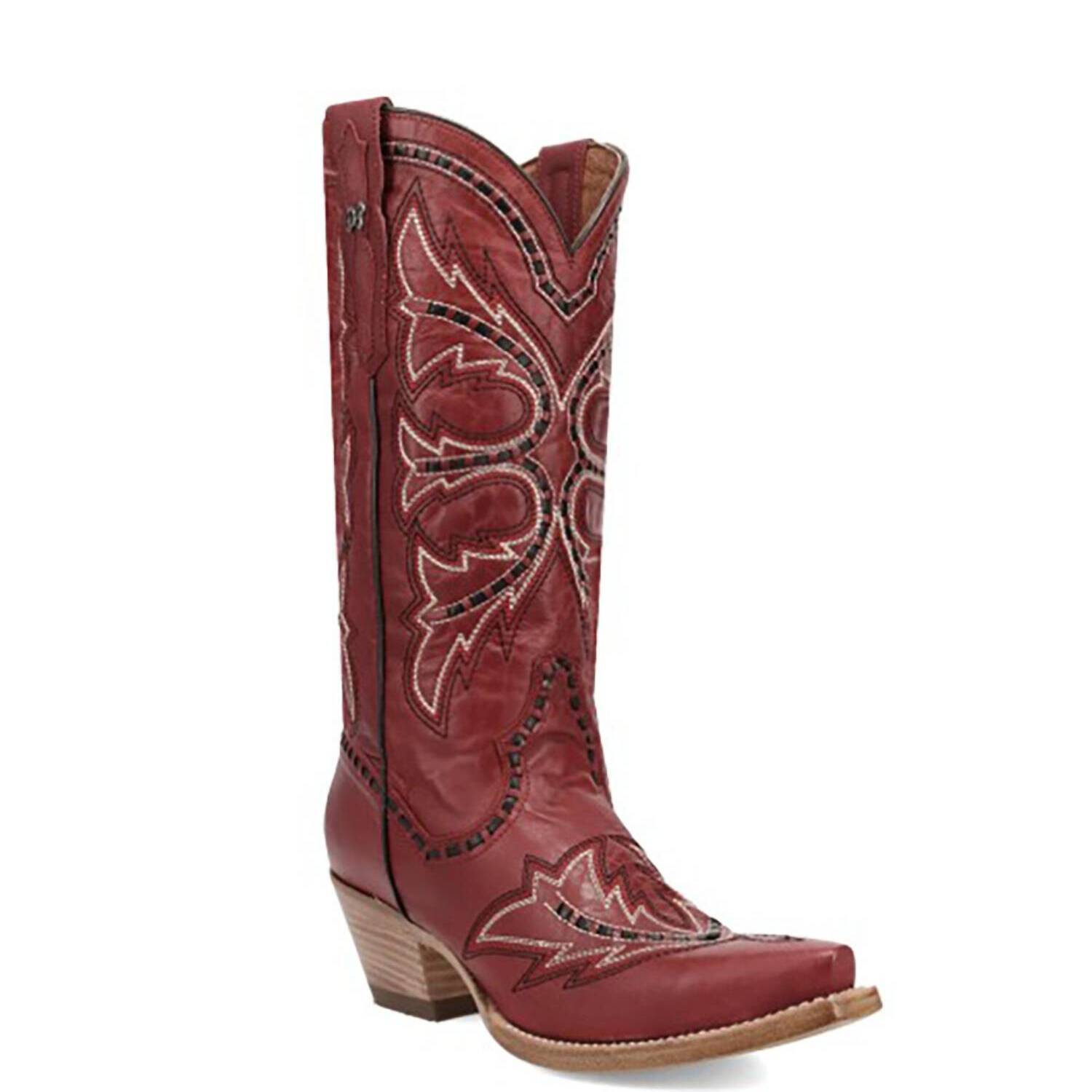 New Dan Post. Women's Mesa Buck Lace Snip Toe Boot In Red